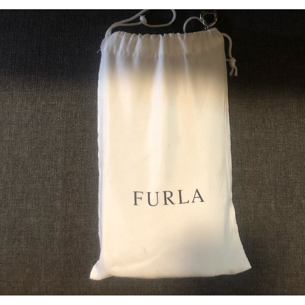 Furla White Drawstring Pouch with Logo